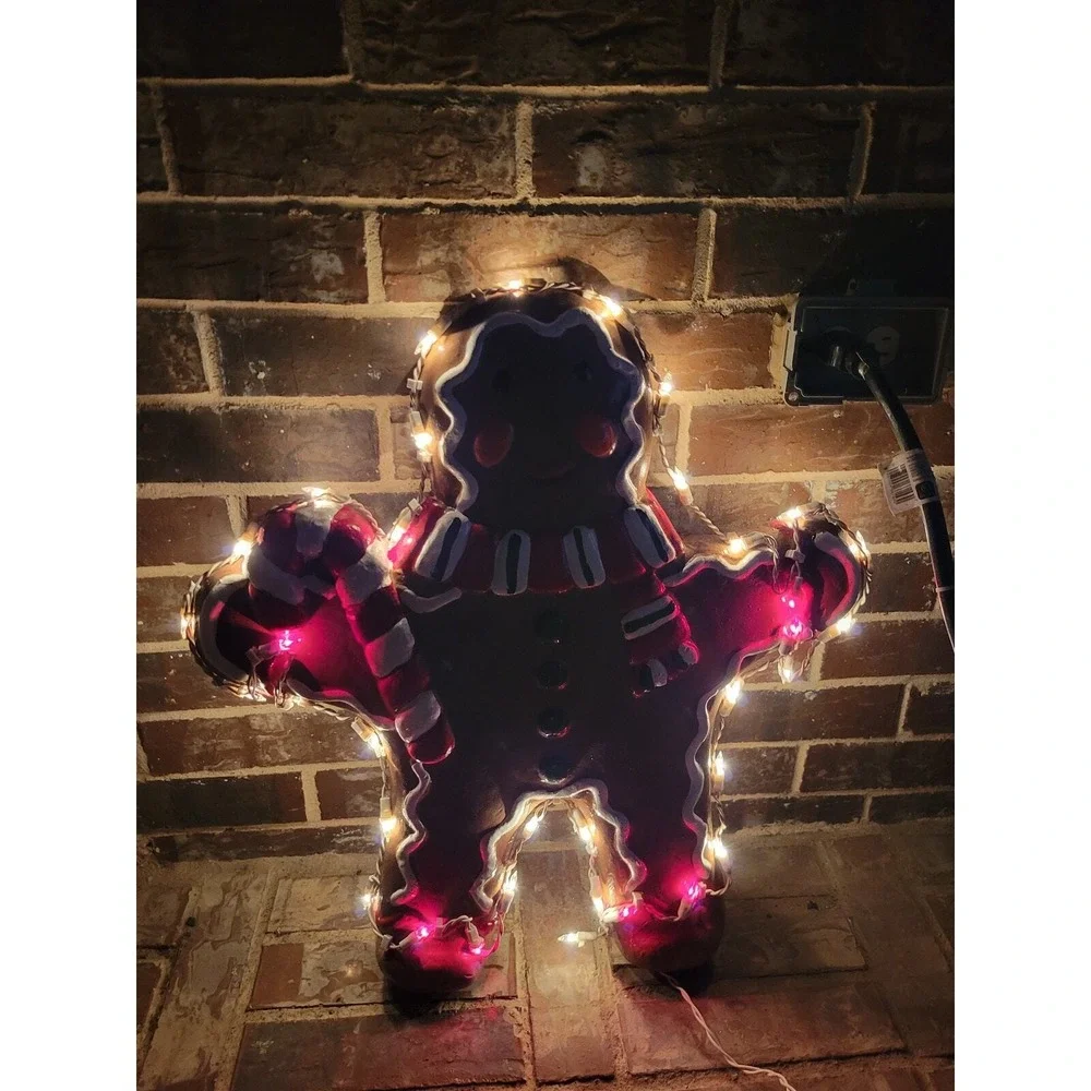 Vintage Sylvania Yulescapes Gingerbread Boy Outdoor Xmas Decor Lights‎ Tested